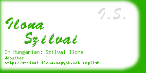 ilona szilvai business card